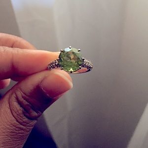 Peridot and White Sapphire Ring